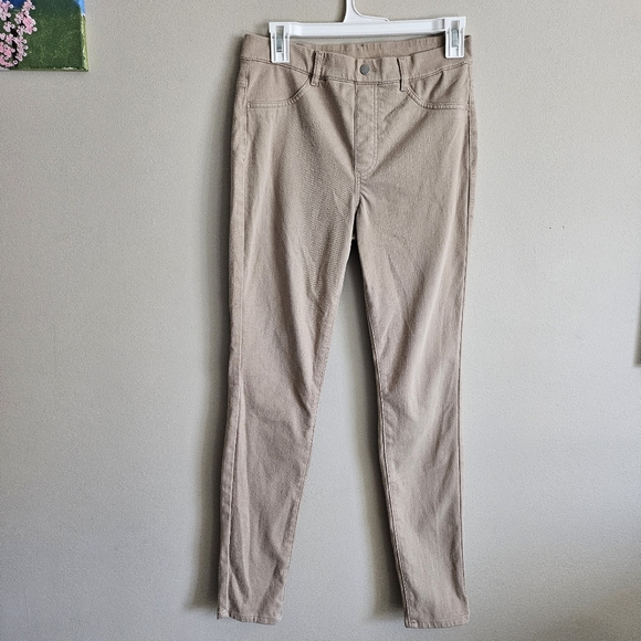 Uniqlo Heattech Skinny Khaki Tan Pants Medium Pull On - Picture 1 of 6